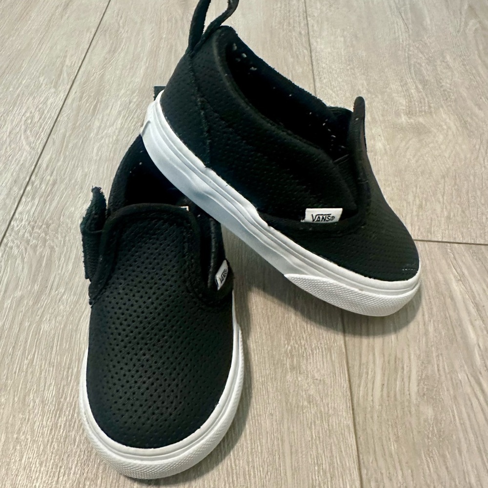 Vans Kids Black Perforated Slip-On Sneakers